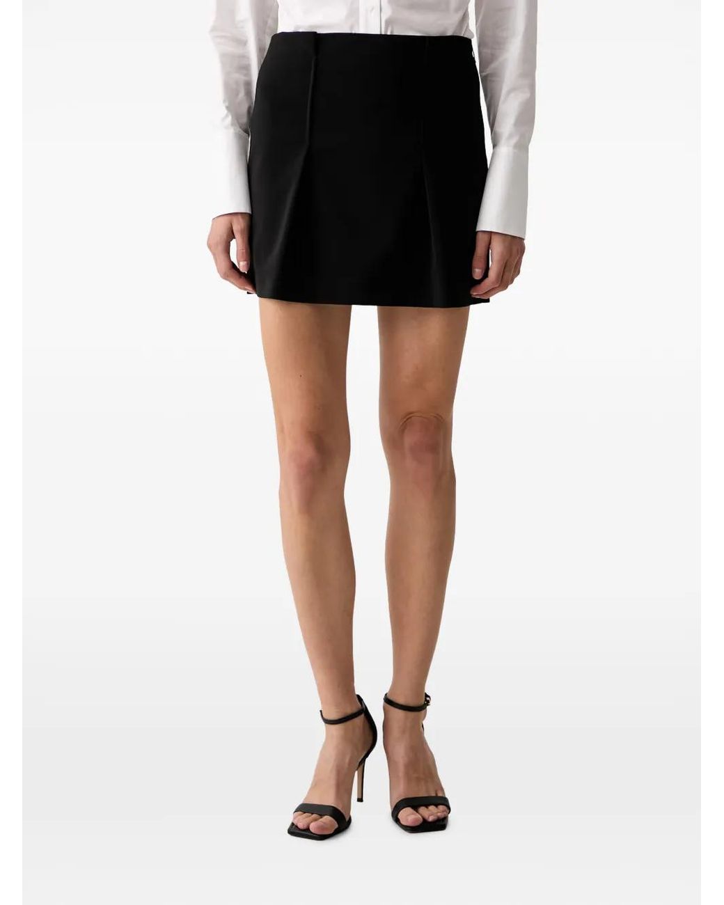Patrizia Pepe Black Pleated Fly-Charm Skirt