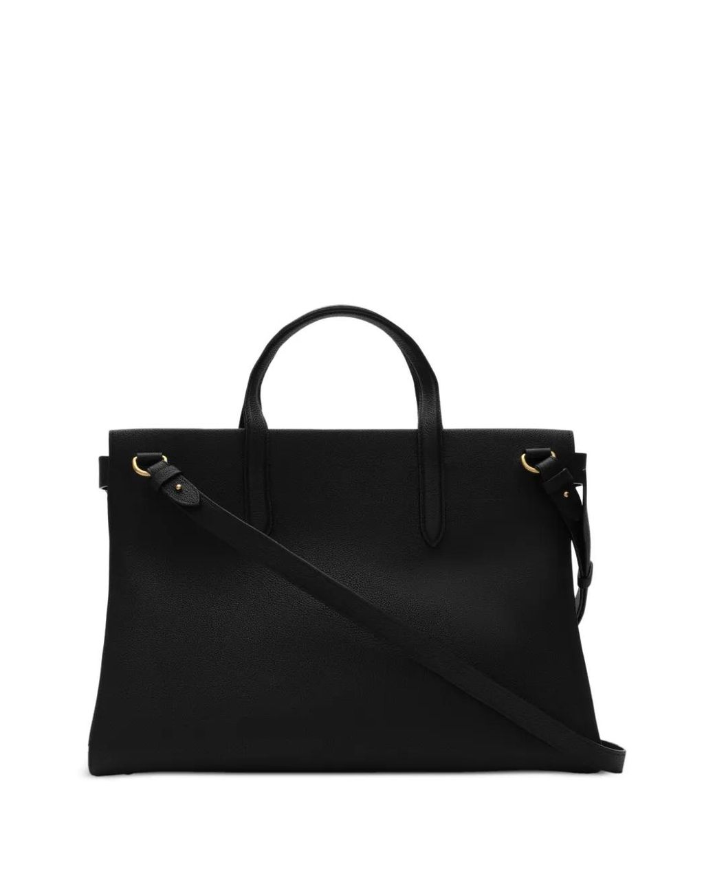 Burberry Black Medium Leather Cotswolds Check Tote Bag