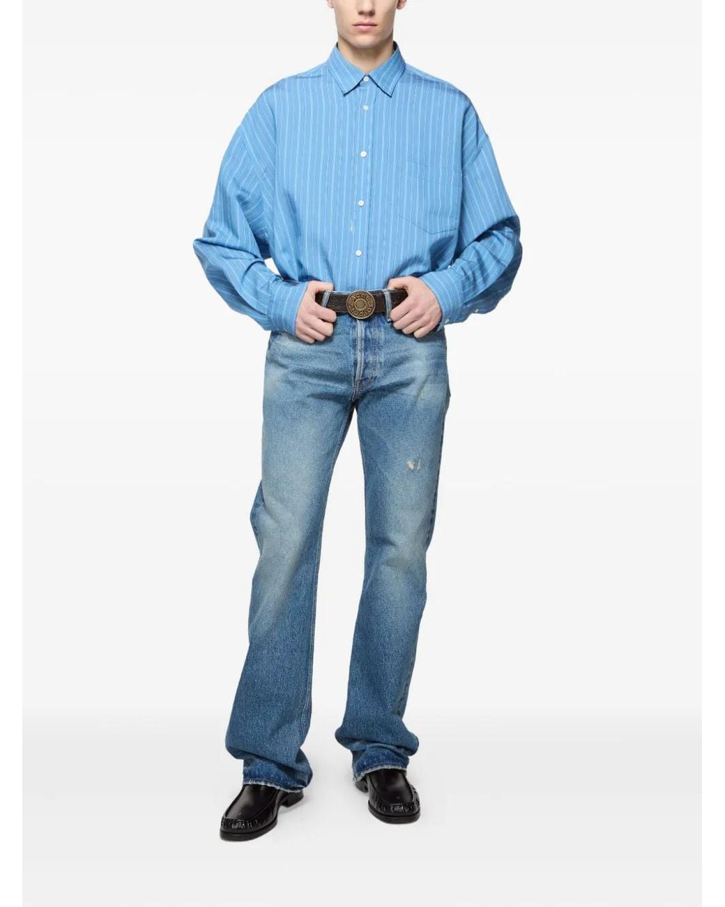 Acne Blue Cotton Shirt for men
