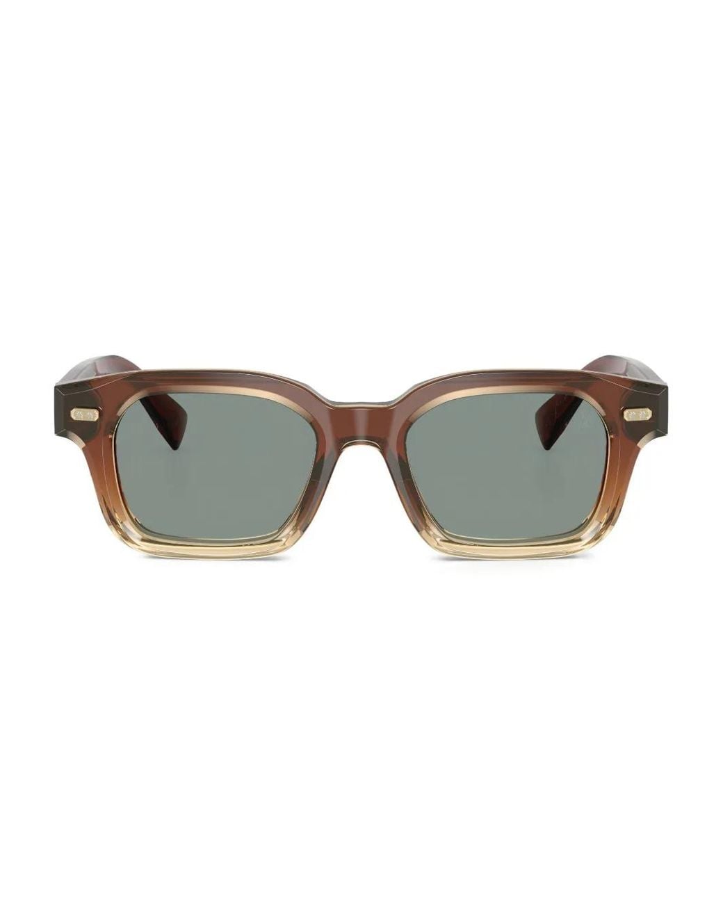 Brunello Cucinelli Brown Two-Tone Square-Frame Sunglasses