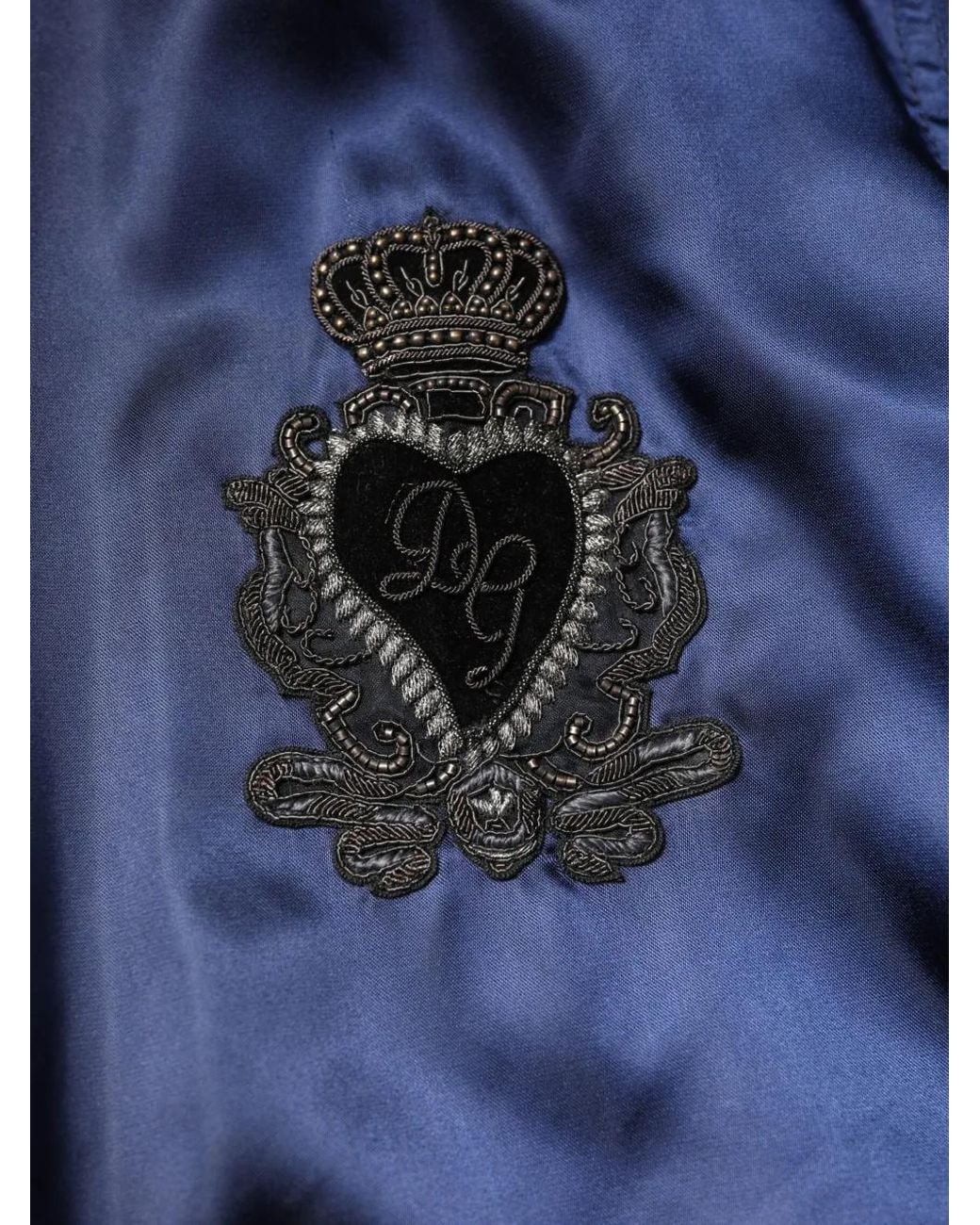Dolce & Gabbana Blue Dg Crown Bomber Jacket for men