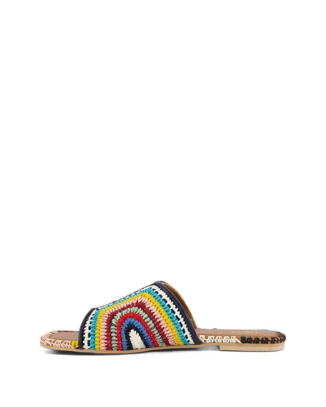 Toral Shoes White Betty Crochet-Knit Slippers