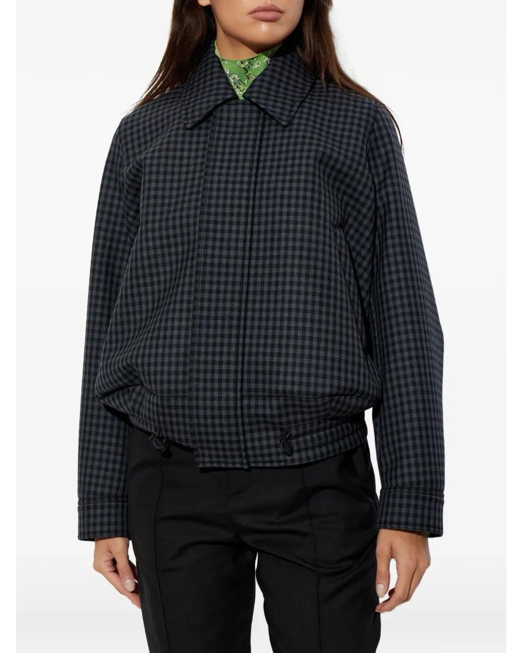 Loewe Blue Gingham-Check Jacket