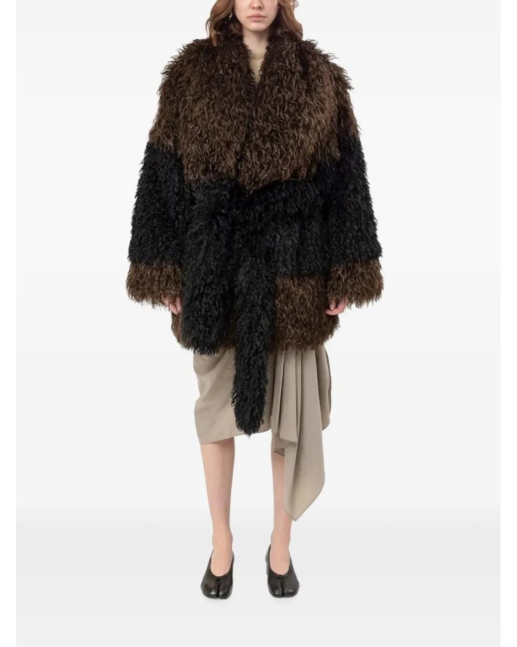 Entire studios Black Juno Faux-Fur Coat