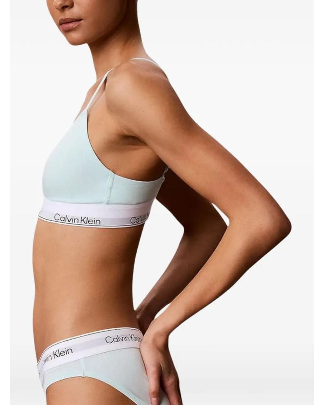 Calvin Klein White Logo-Band Triangle Bralette