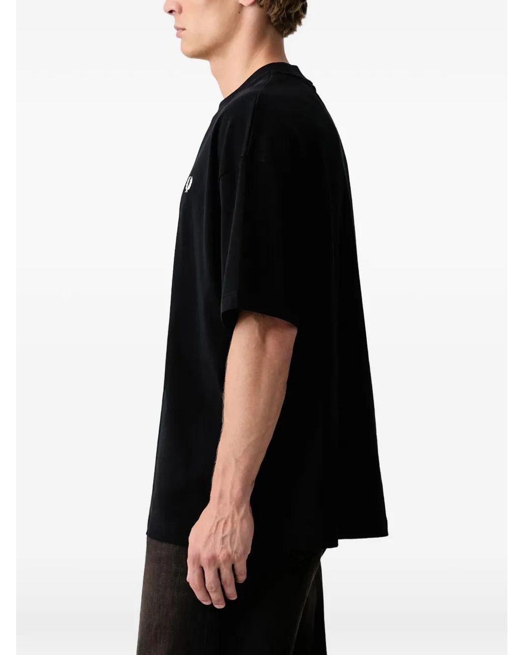 Fred Perry Black Oversized T-Shirt for men