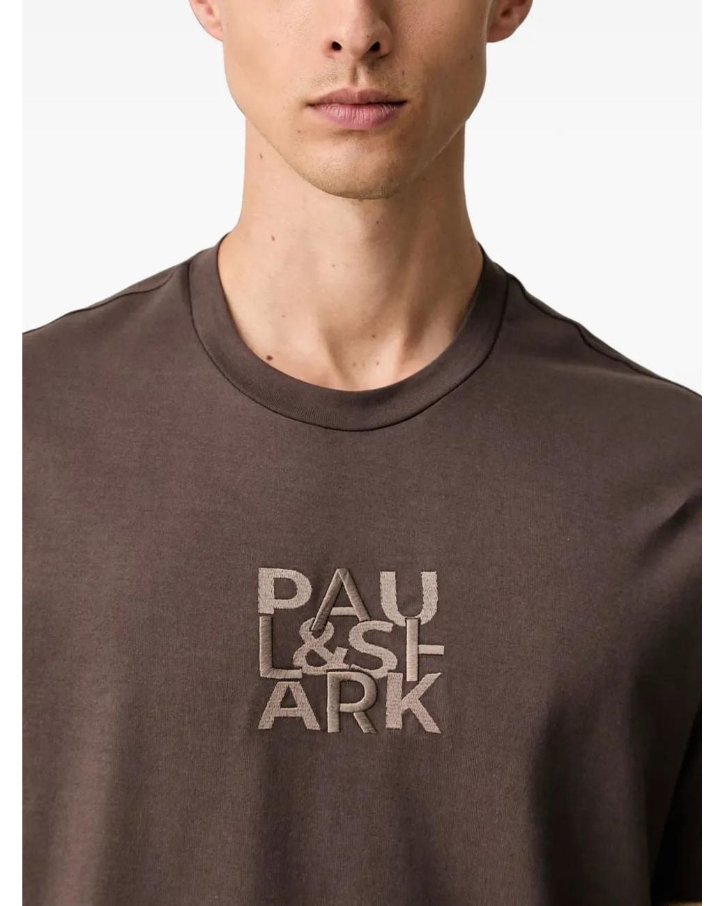 Paul & Shark Black Logo-Embroidered T-Shirt for men