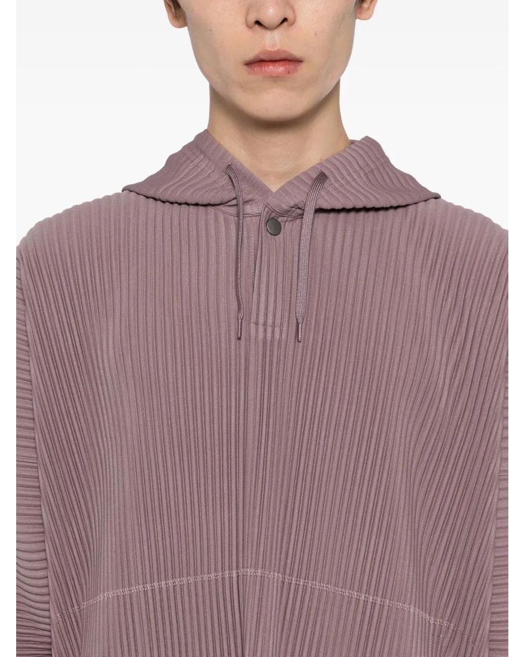 Homme Plissé Issey Miyake Purple Pleats Hoodie for men