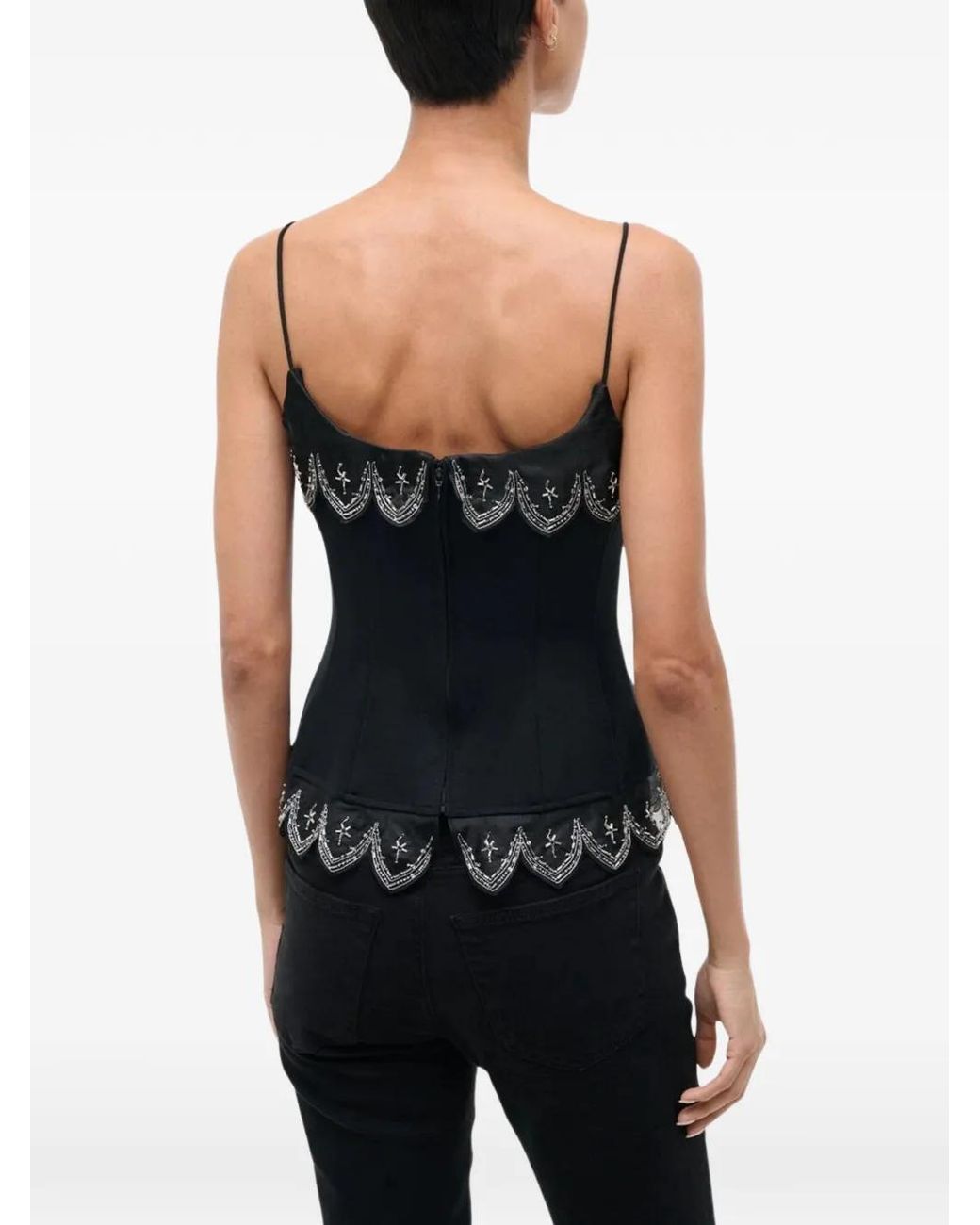 Staud Colette Gewelfde Top in het Black