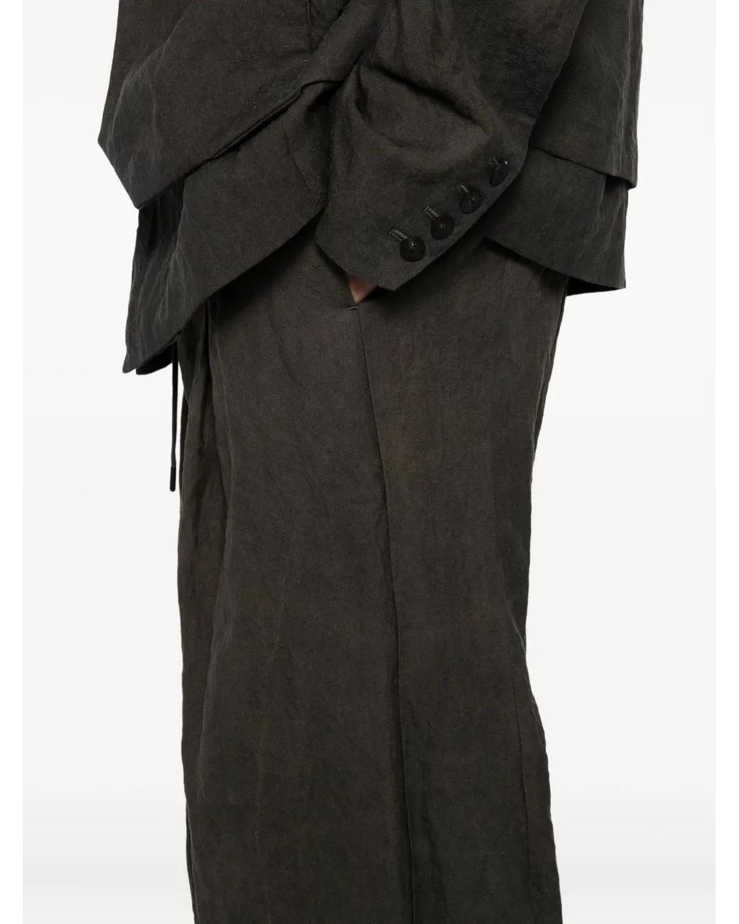 DEVOA Gray Loose-Fit Trousers for men