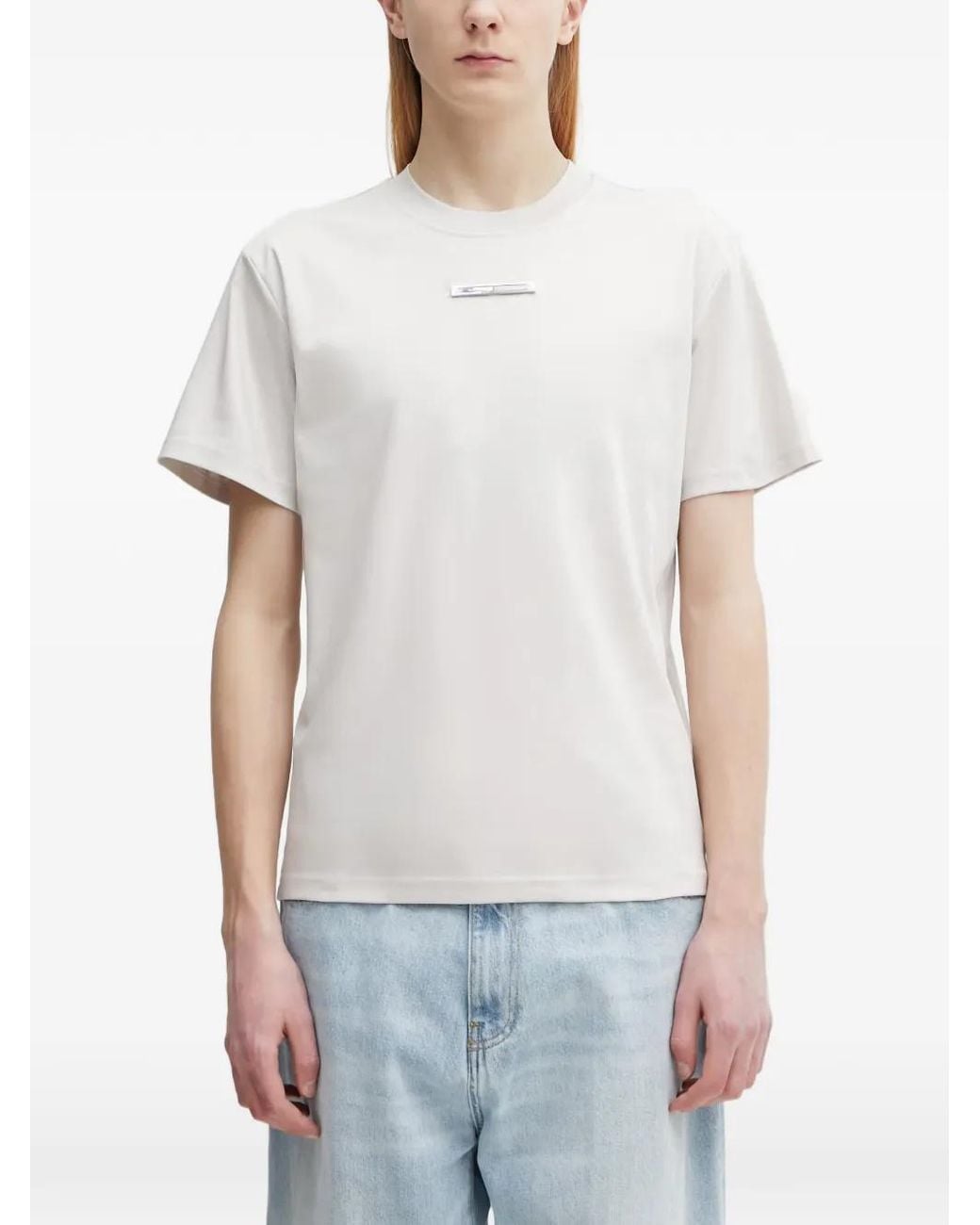 HELIOT EMIL White Logo-Plaque T-Shirt for men