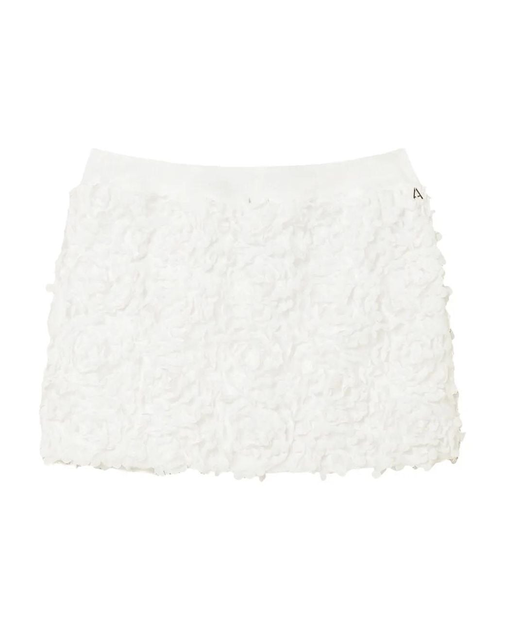 Twinset White Actitude Tulle Miniskirt With Flowers