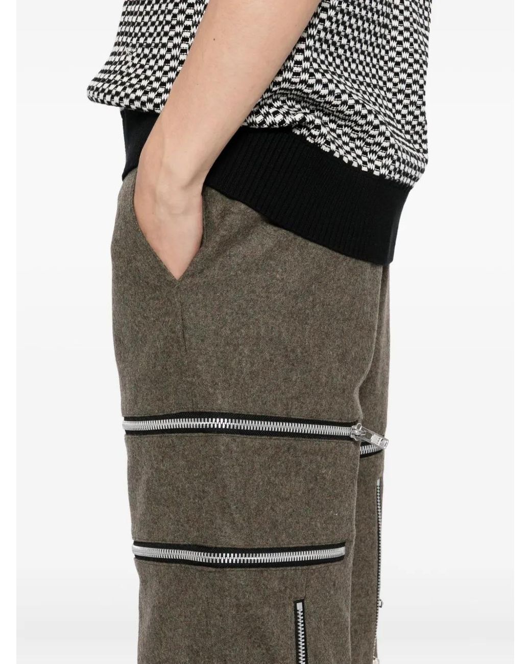 Comme des Garçons Green Zip-Detail Shorts for men