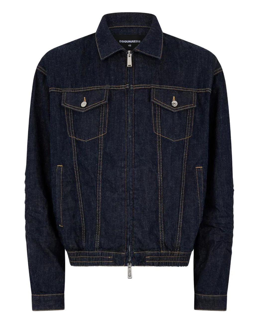 DSquared² Blue Dark Wash Drawstring Jeans Jacket for men