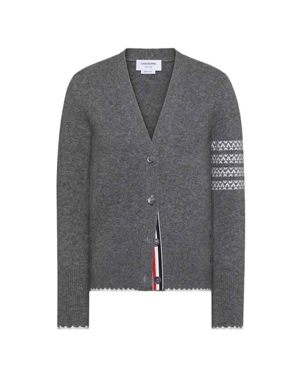 Thom Browne Gray Holiday Merino Hector Intarsia Cardigan