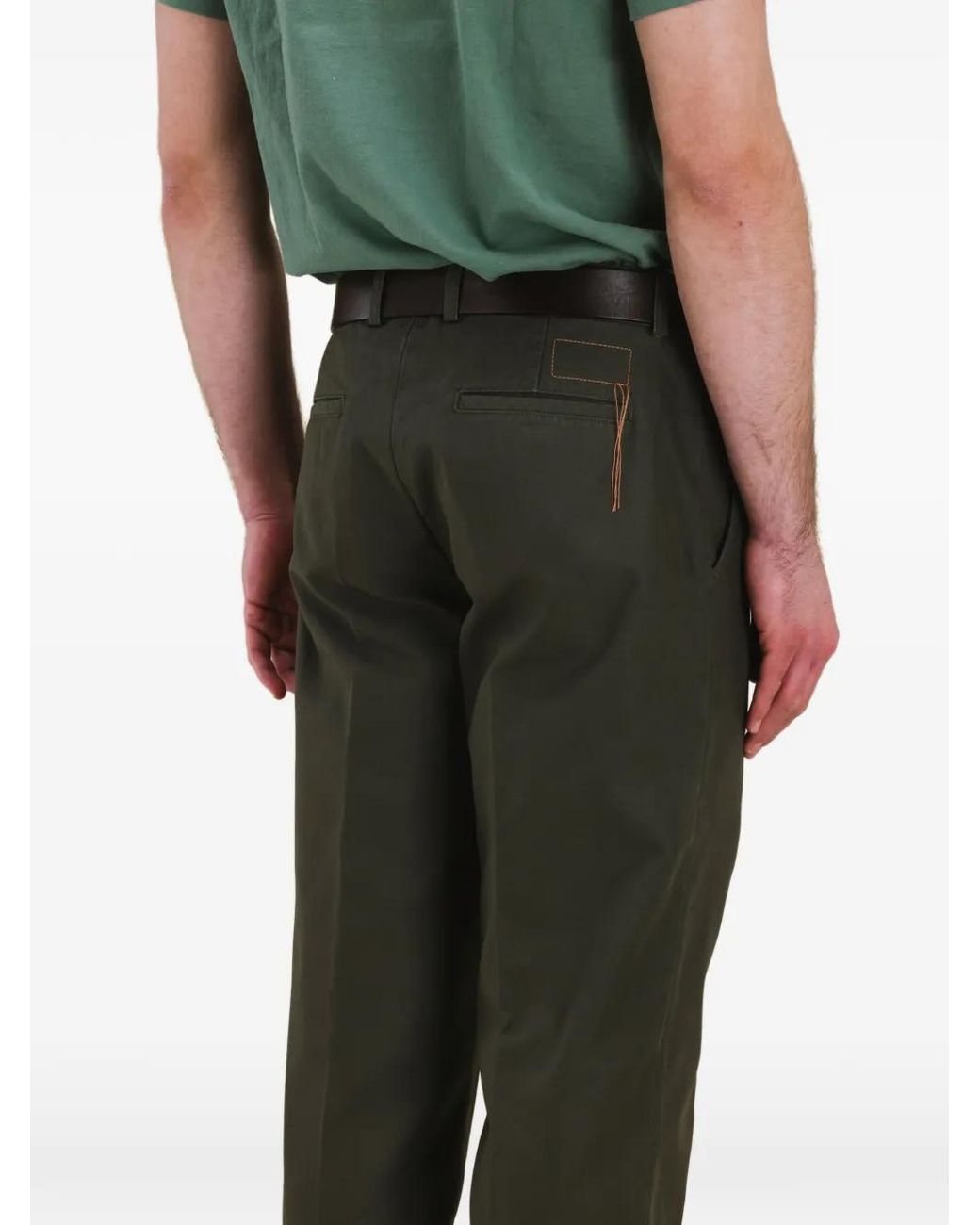 Fortela Green Maine Cotton Chino Trousers for men