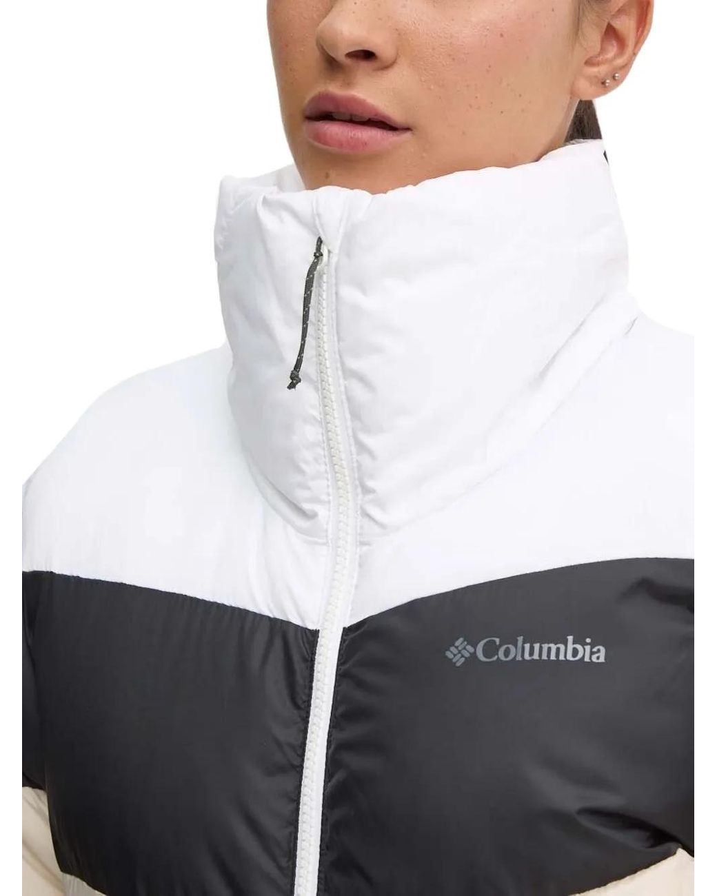 Columbia White Colour-Block Puffer Jacket