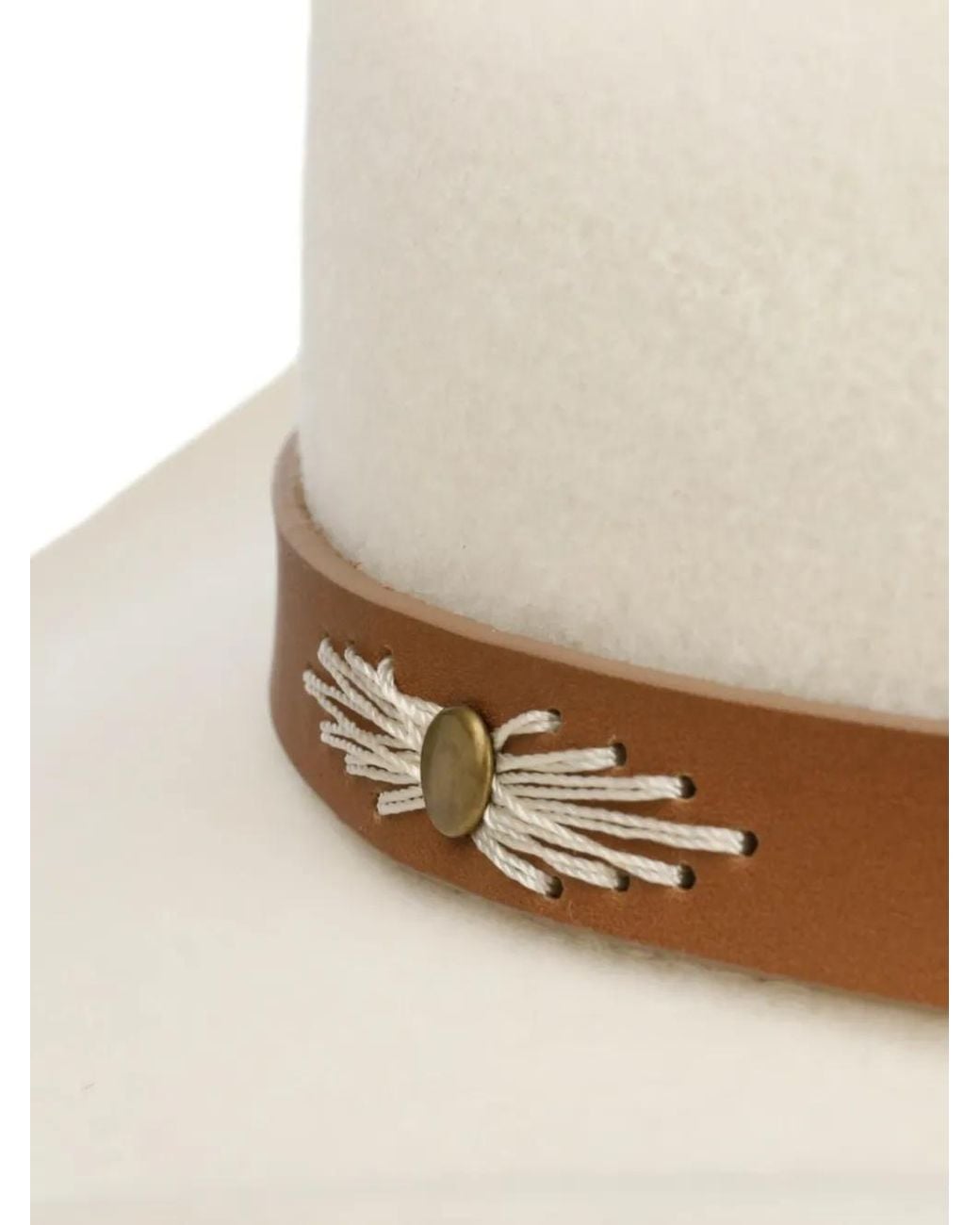 Stetson White Feather-Detail Felt Hat