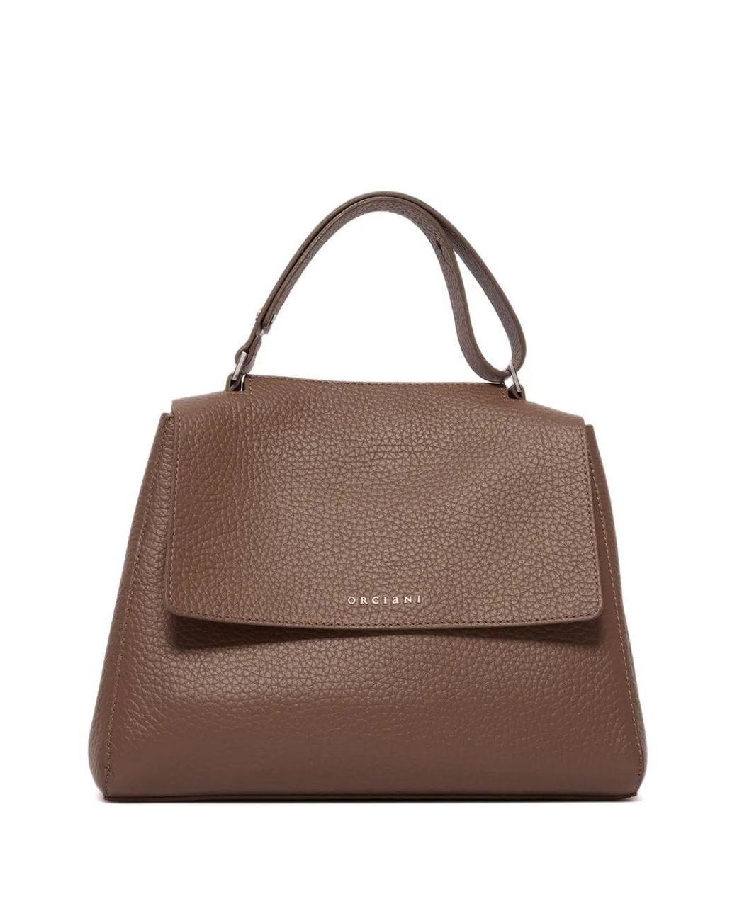 Orciani Brown Sveva Soft Grainy Leather Tote Bag