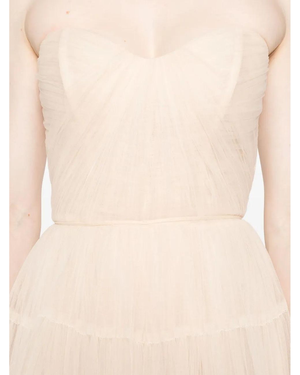Ana Radu Natural Tulle Midi Dress