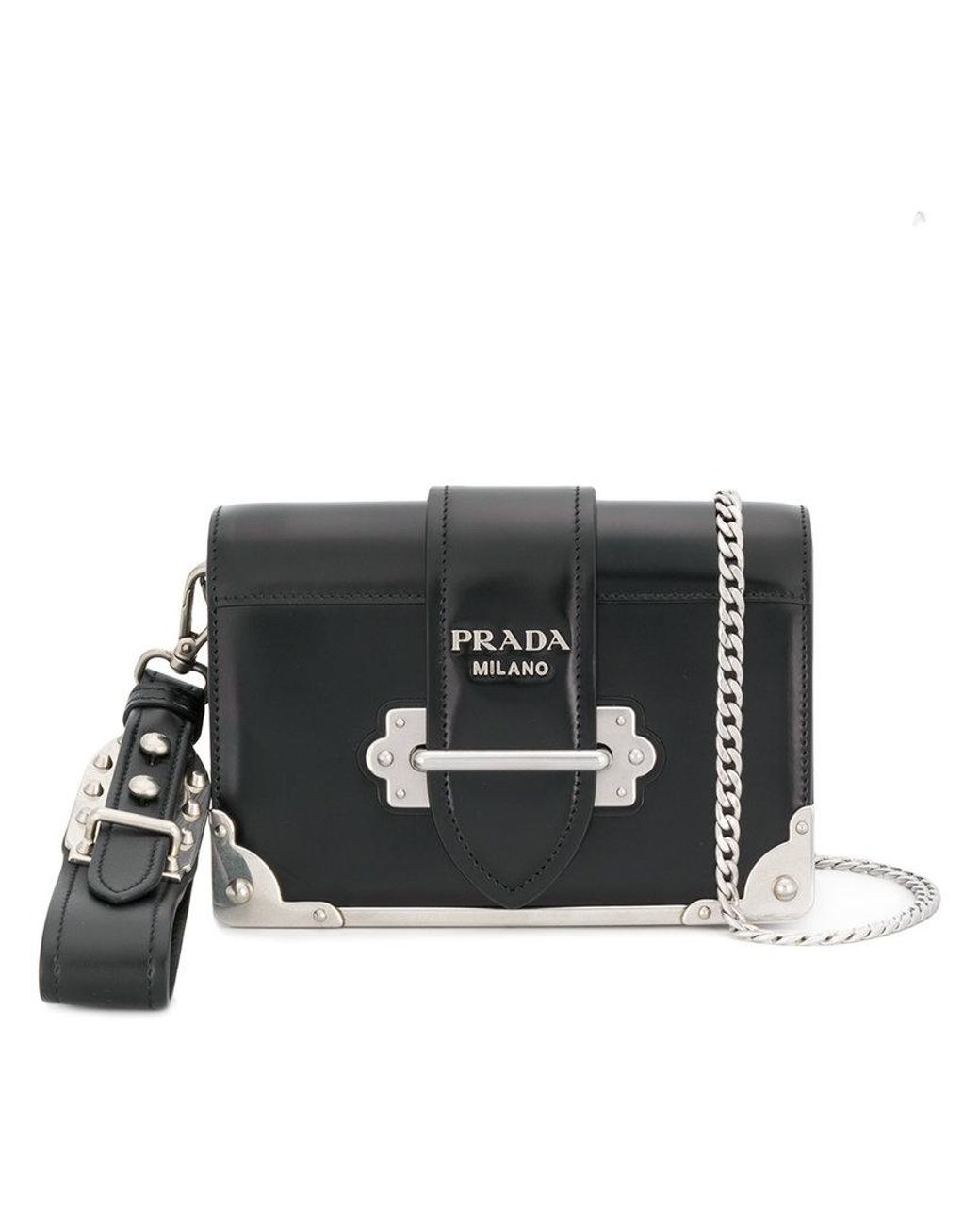 Prada cahier hotsell silver hardware