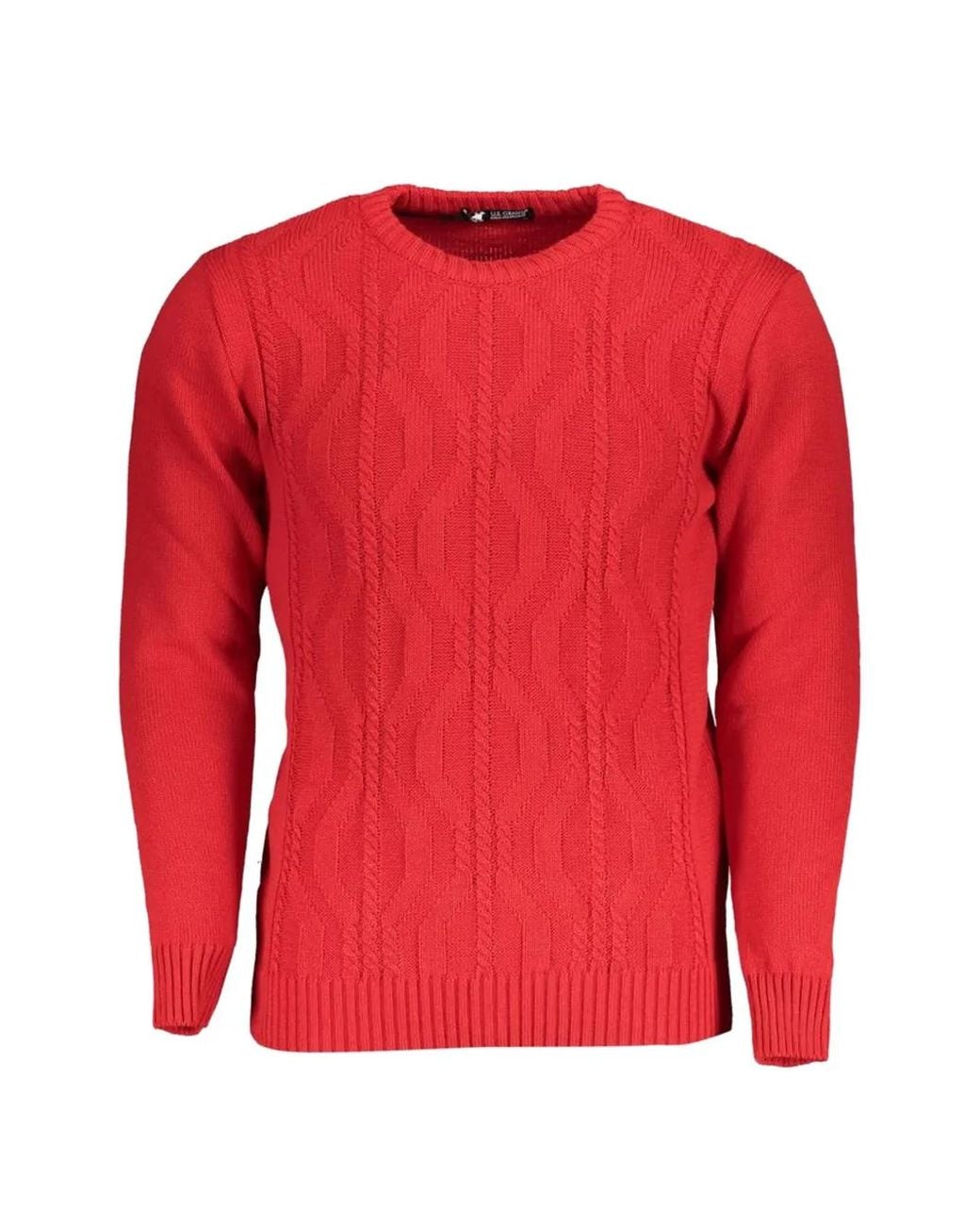 U.S. Grand Red Pull À Maille Torsadé En Coton for men