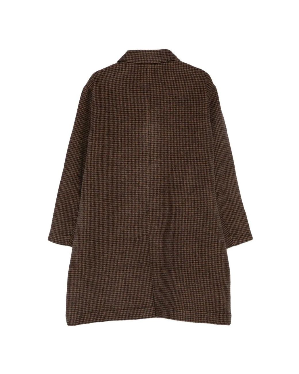 Universal Works Brown Houndstooth-Pattern Coat for men
