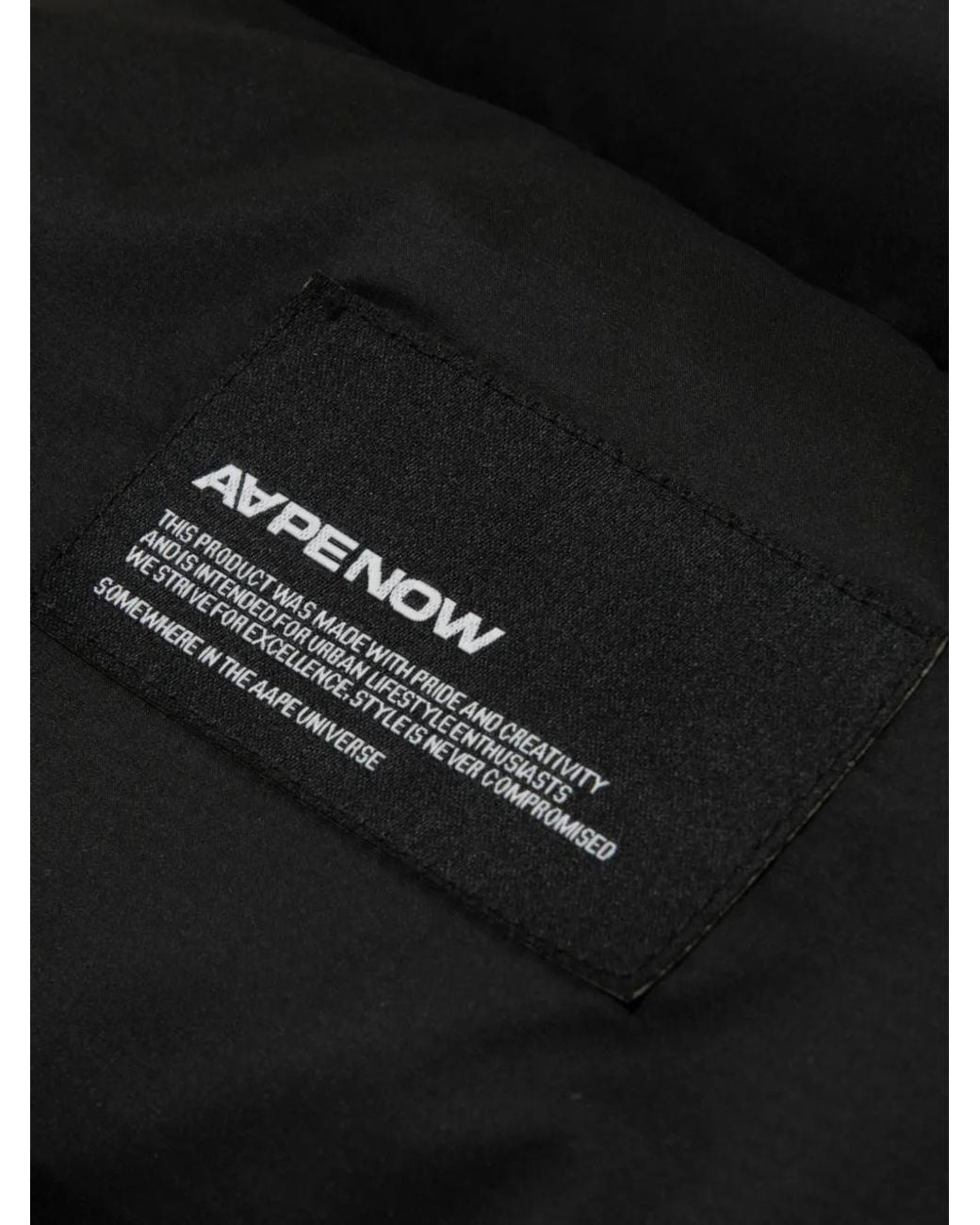 Aape By A Bathing Ape Black Aapenow Quilted Logo-Patch Jacket for men