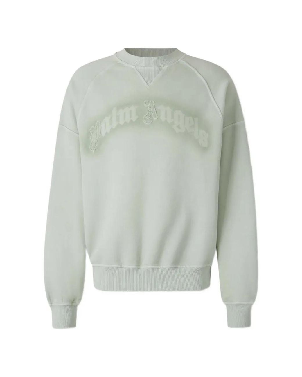Palm Angels Green Logo-Embroidered Raglan-Sleeve Sweater for men