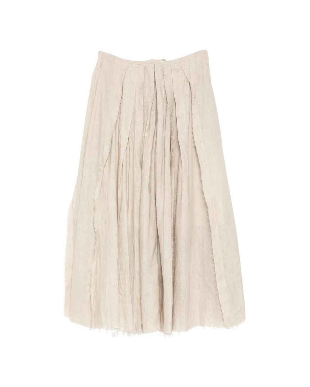 Forme D'expression Natural Raw-Edged Pleated Skirt