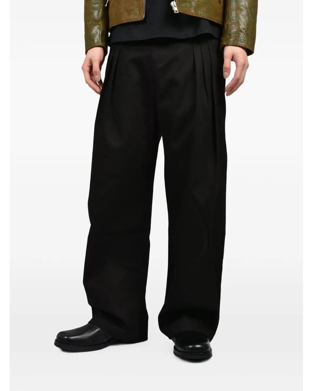 NO/FAITH STUDIOS Black Pantalon Plissé Balloon for men