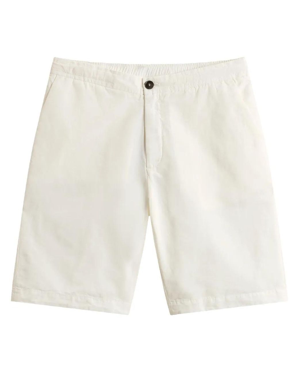Woolrich White Linen Shorts for men