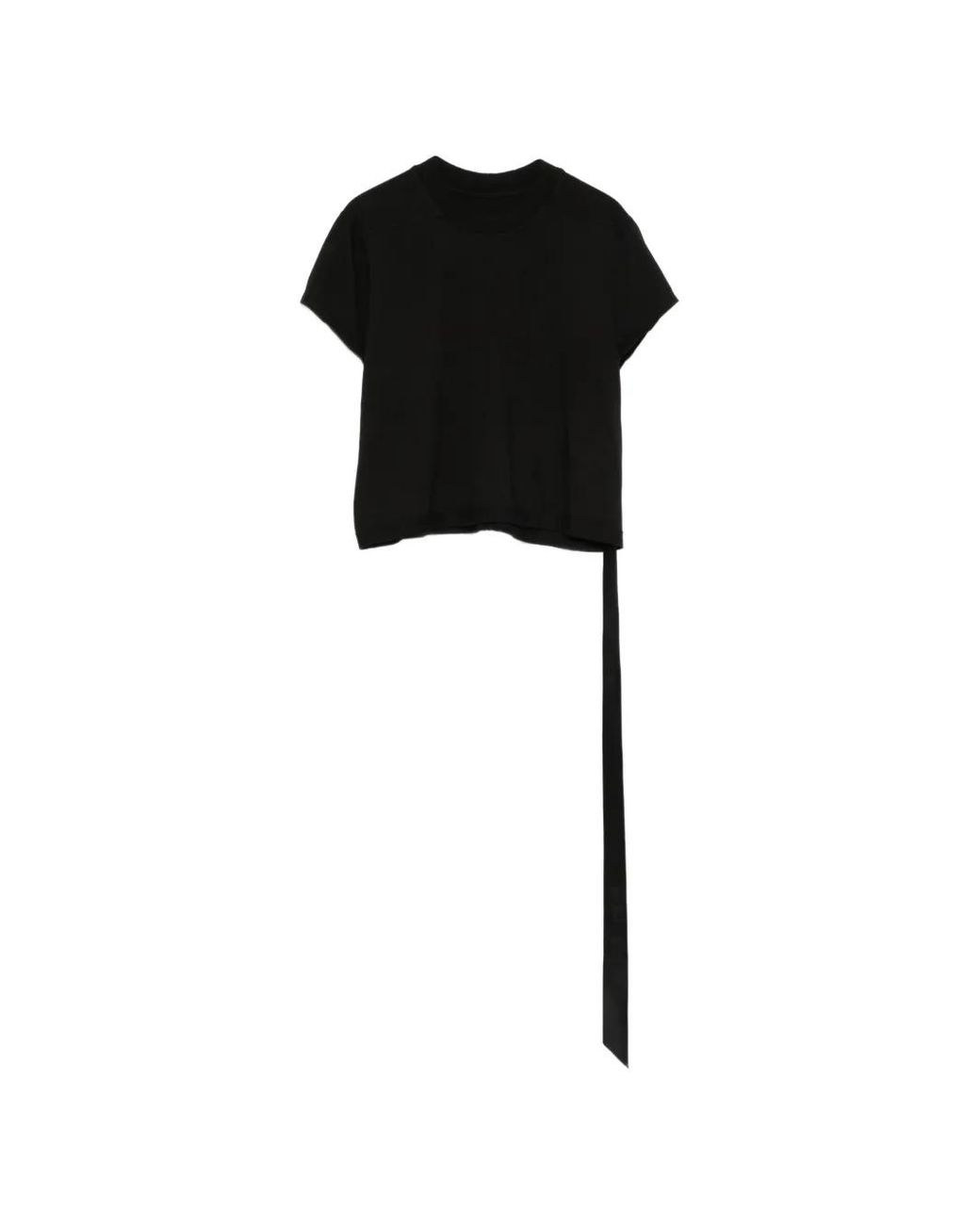 Rick Owens Black Strap-Detail Crop T-Shirt