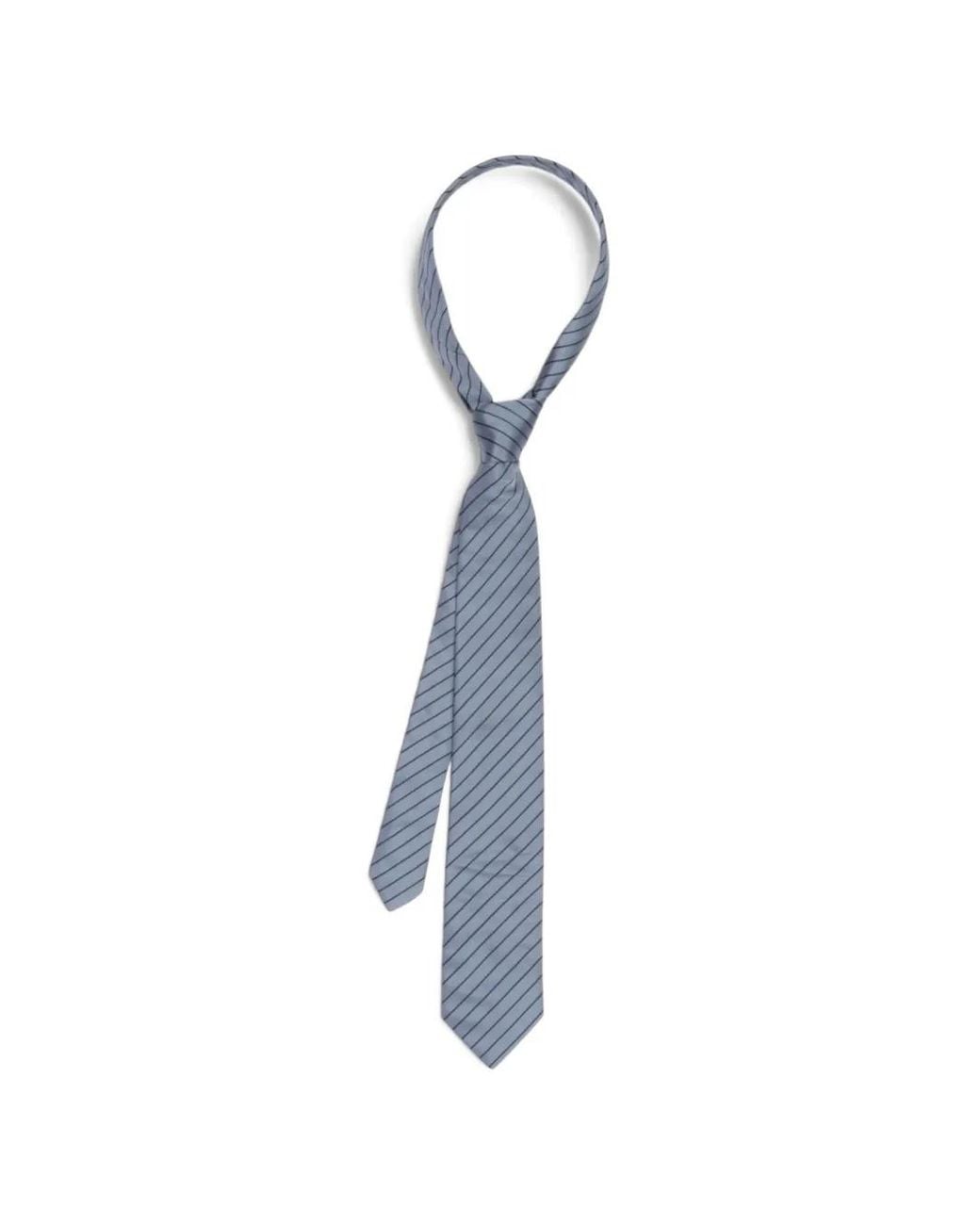 Carter Young Blue Striped-Pattern Silk Tie for men