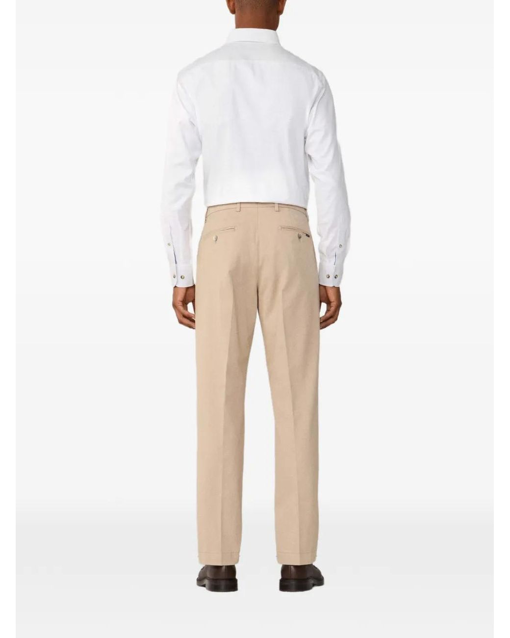 Hackett Natural Sanderson Belt-Loop Trousers for men
