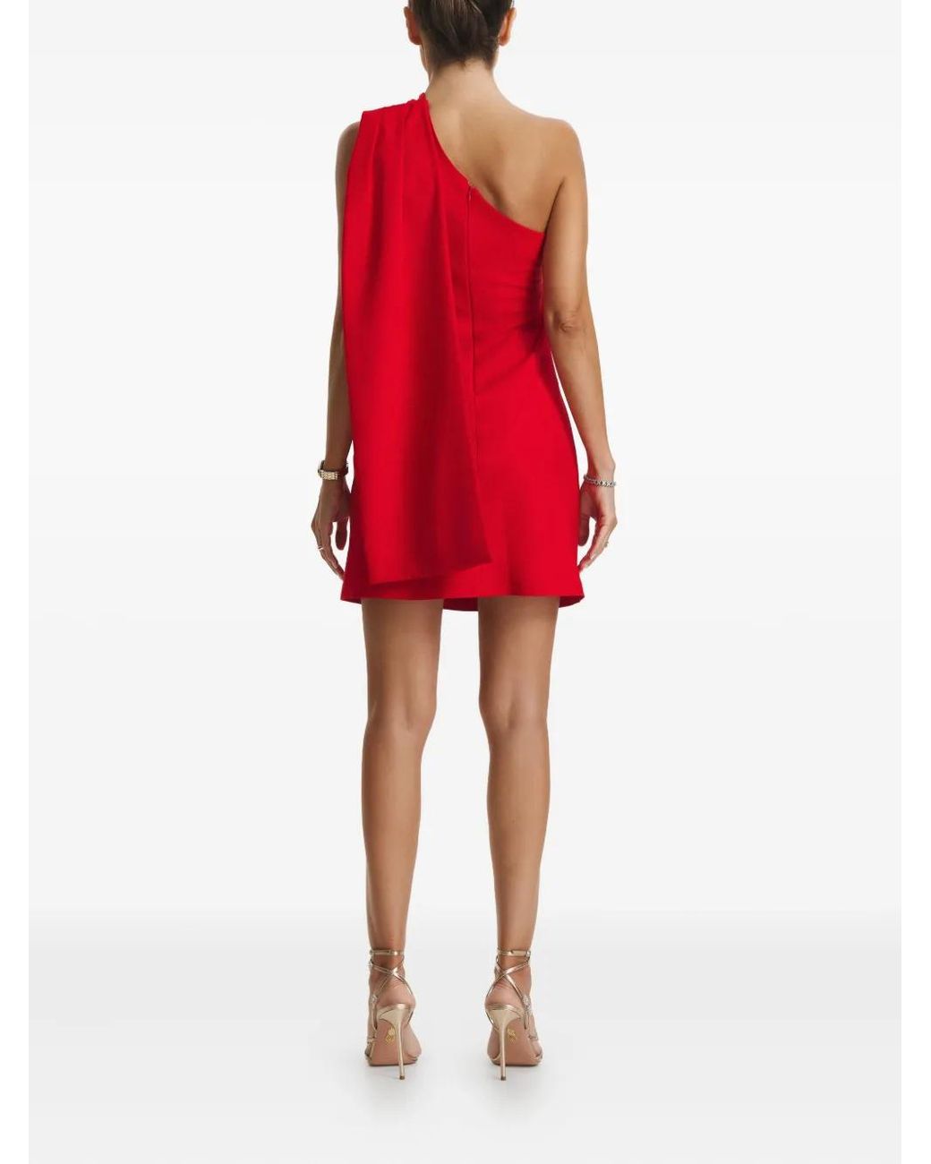 CuAnna Red Kelly One-Shoulder Mini Dress