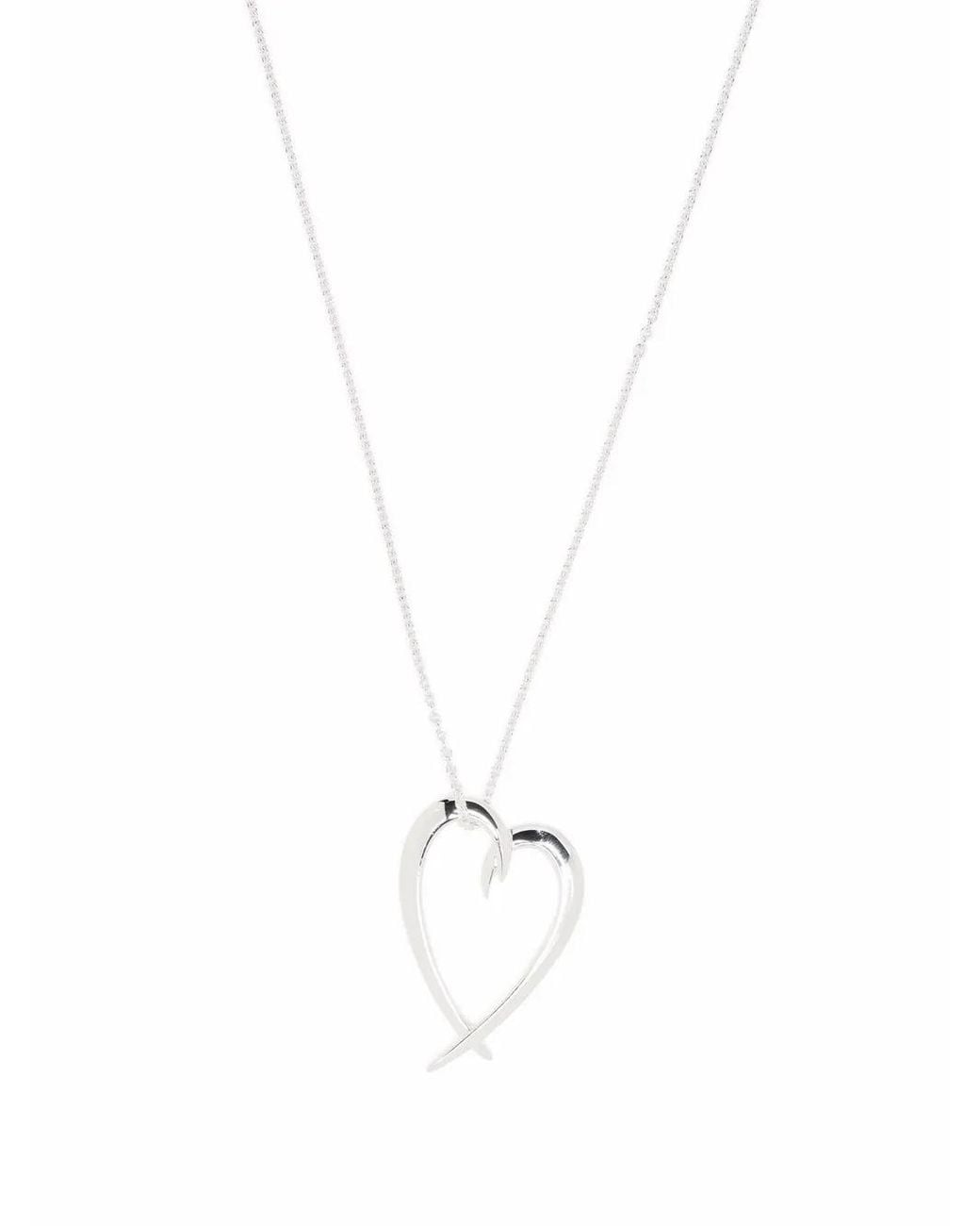 Shaun Leane White Hooked Heart Pendant Necklace