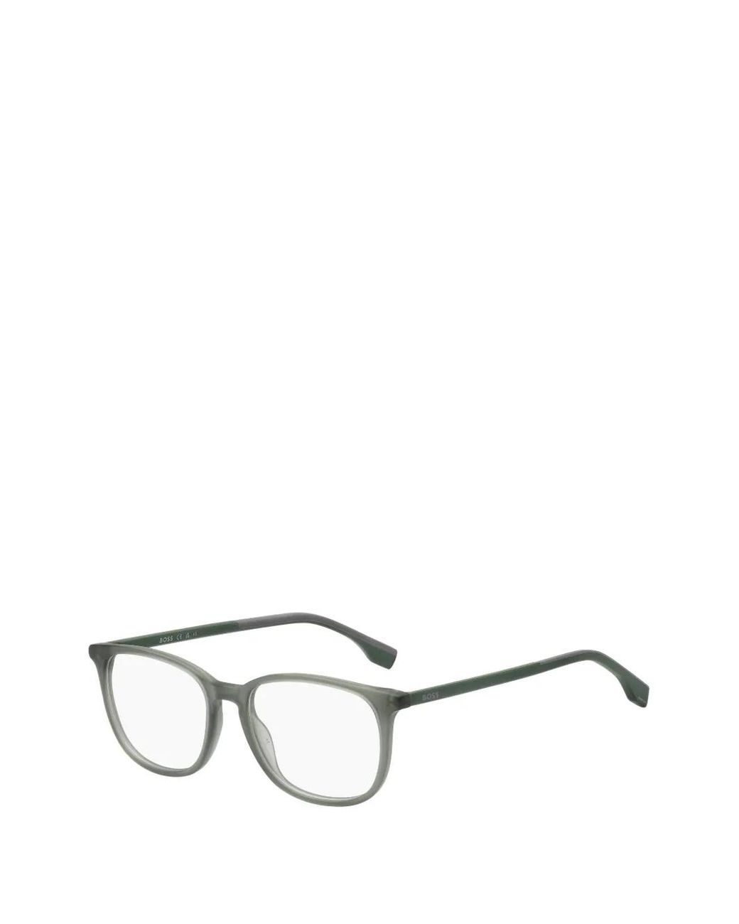 Boss White Square-Frame Glasses