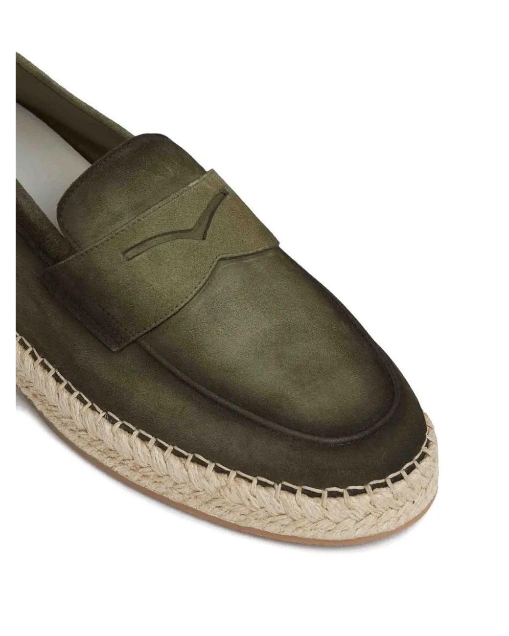 Santoni Green Suede Espadrilles for men