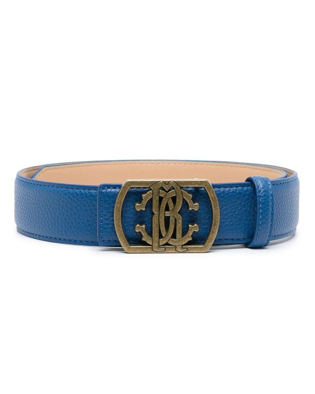 Roberto Cavalli Logo-buckle Belt in Blue | Lyst