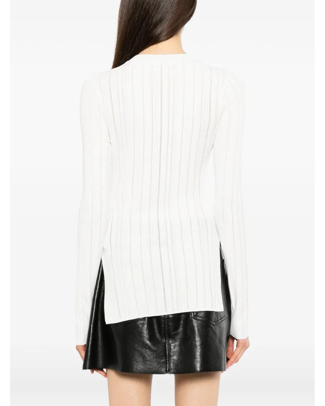 Helmut Lang White Ribbed Top