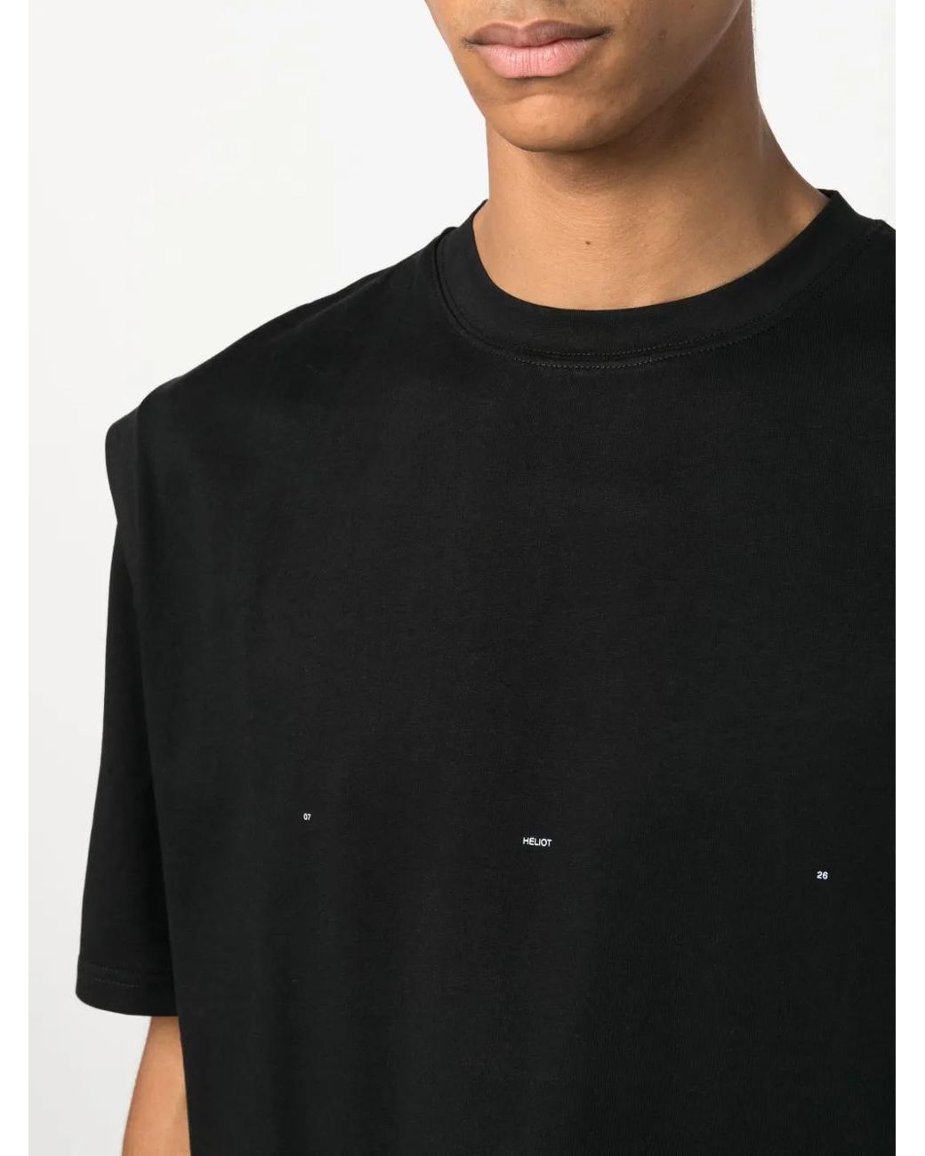 HELIOT EMIL Black Outline Logo Cotton T-Shirt for men