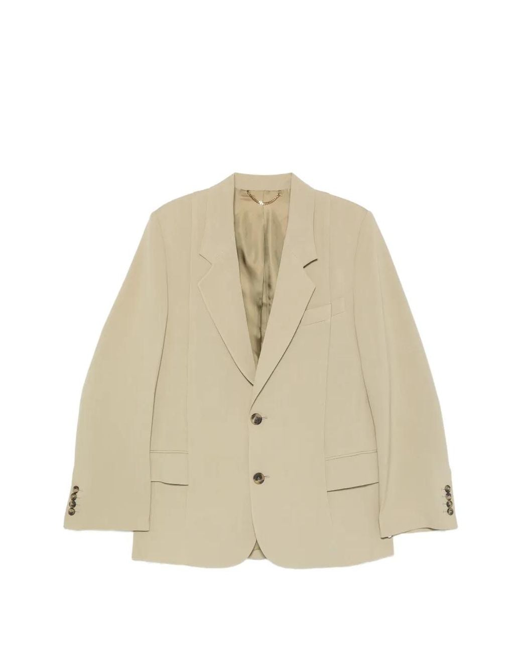 Victoria Beckham Natural Notched-Lapel Single-Breasted Jacket