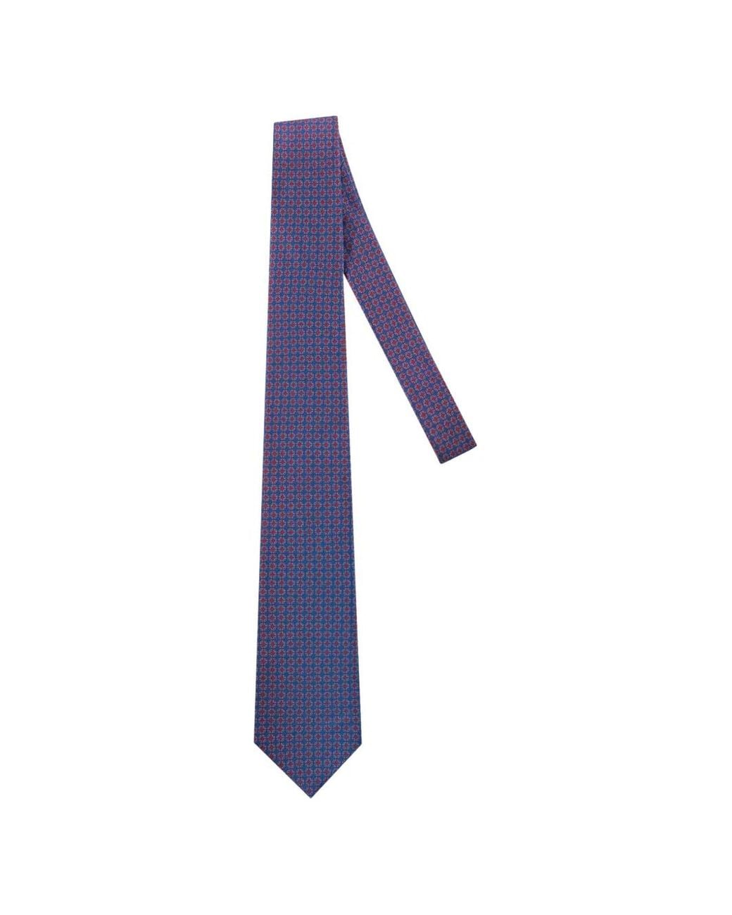 Corneliani Purple Geometric-Print Tie for men