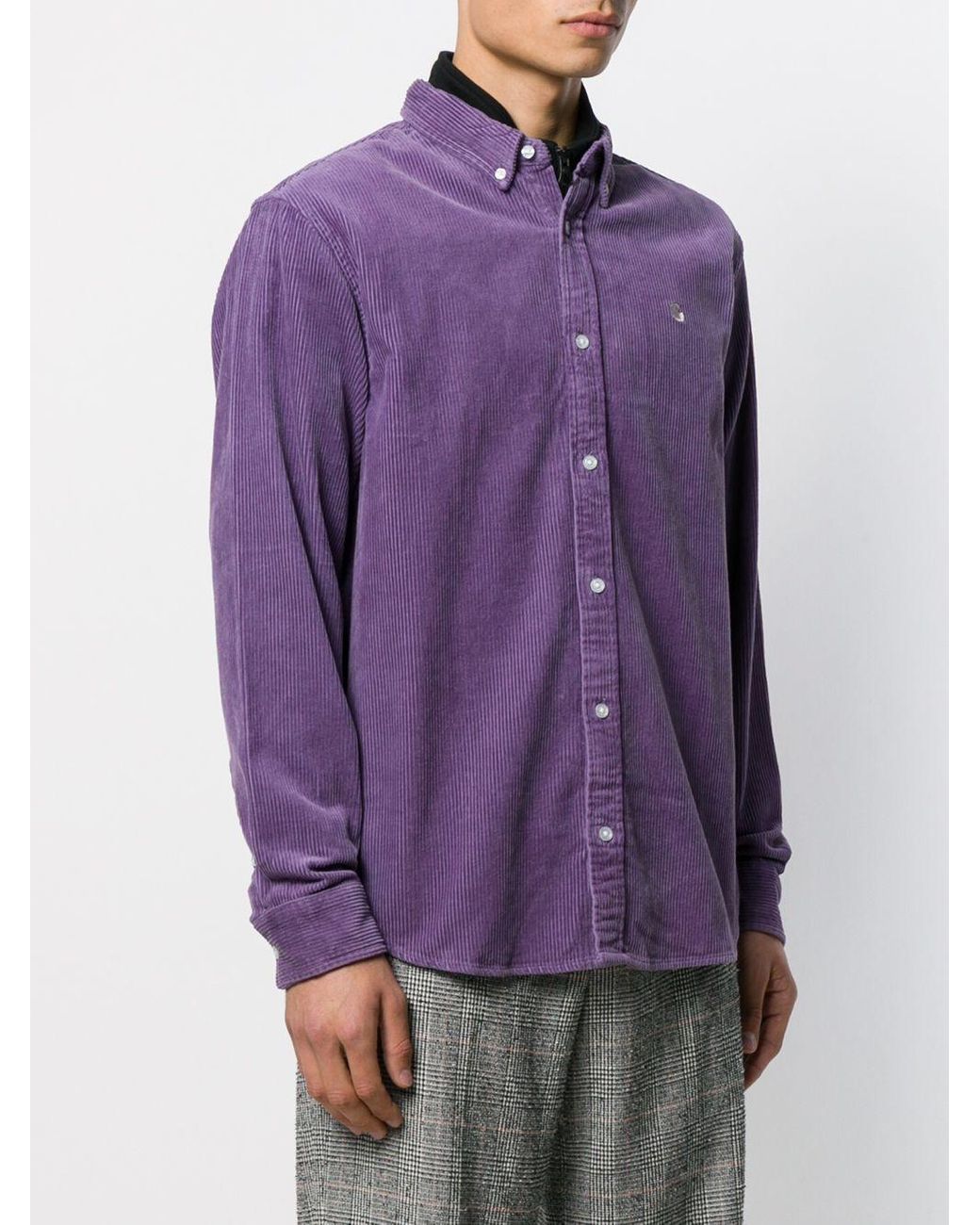 Carhartt WIP Cotton Madison Cord Shirt in Purple for Men | Lyst