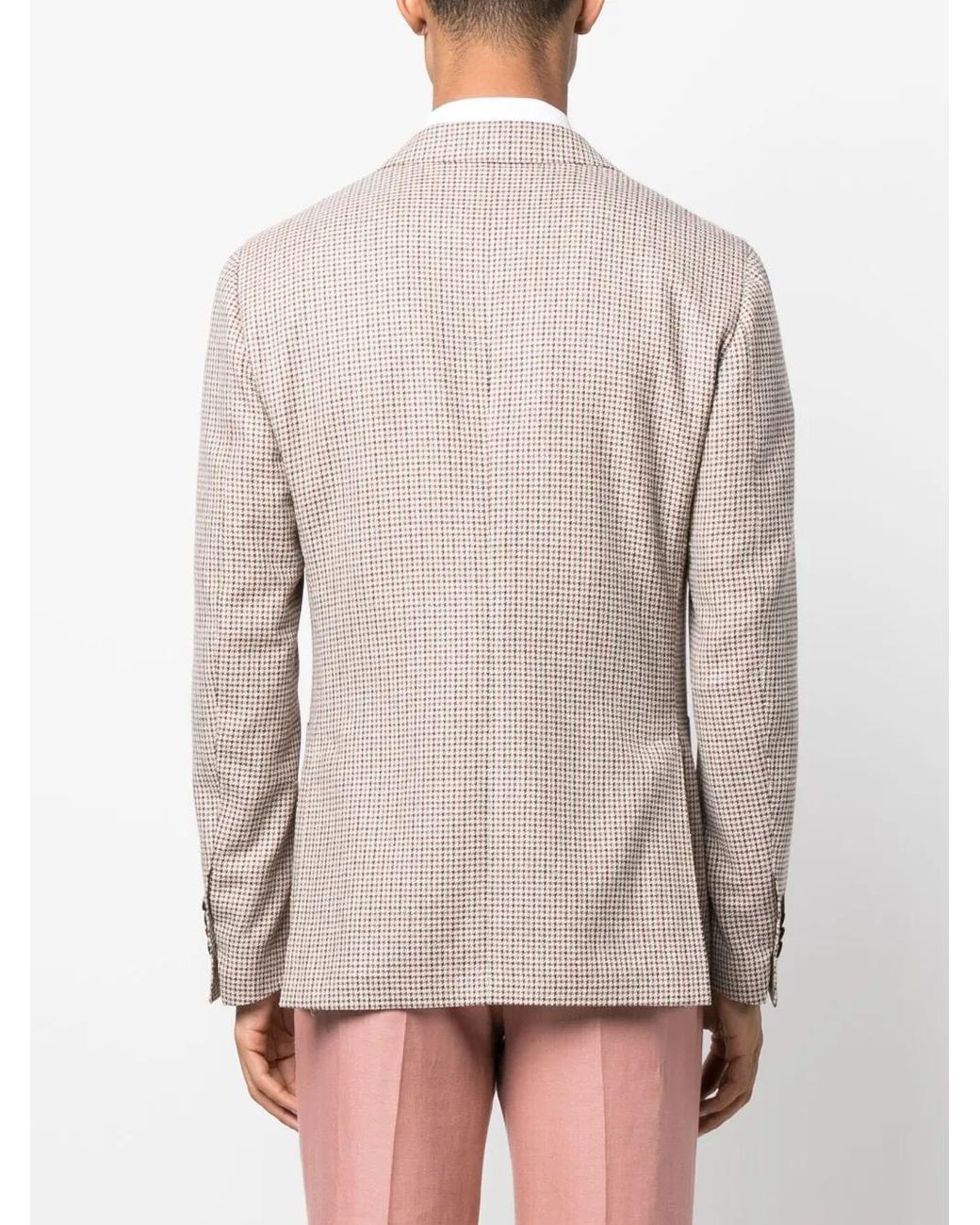 Lardini Natural Pota Houndstooth-Pattern Blazer for men