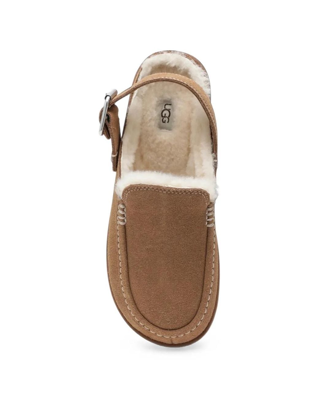 Ugg Brown Buckle-Fastening Shearling-Lined Sandals