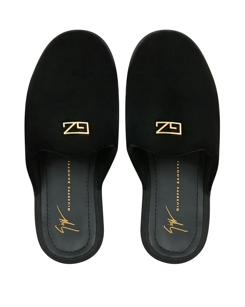 Giuseppe Zanotti Black Domitille Velvet Slippers