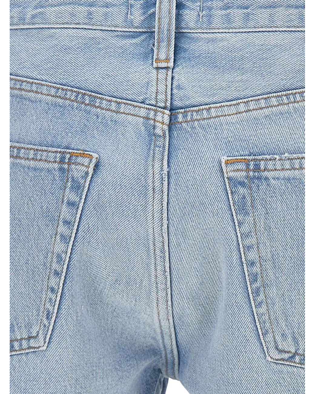 Agolde Blue Parker Long Denim Shorts