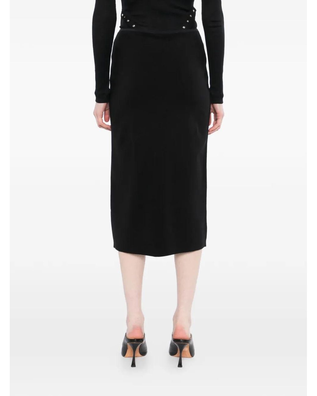 JNBY Black Arrow-Embellished Midi Skirt